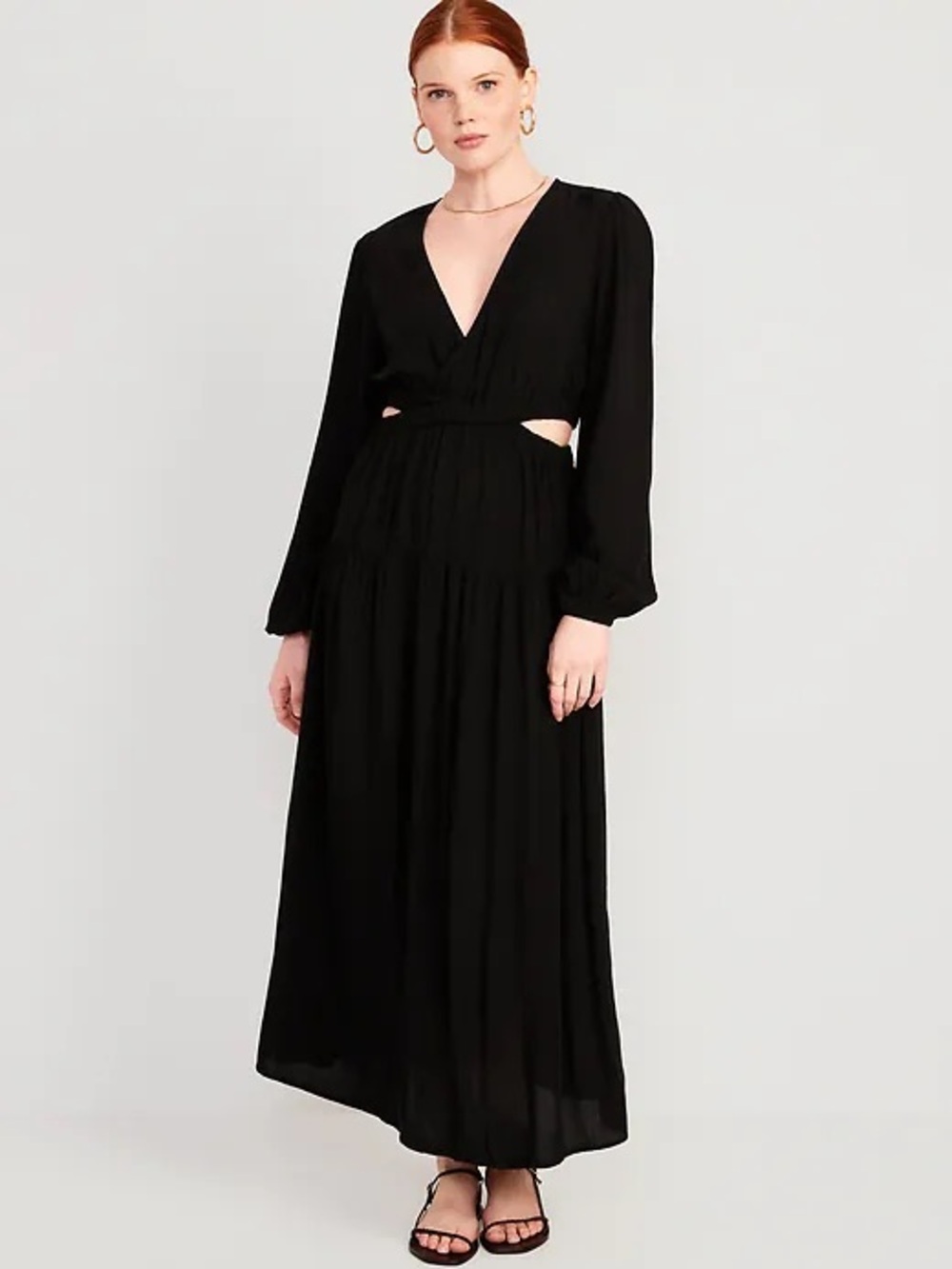Old Navy side cut long sleeve maxi dress NWT